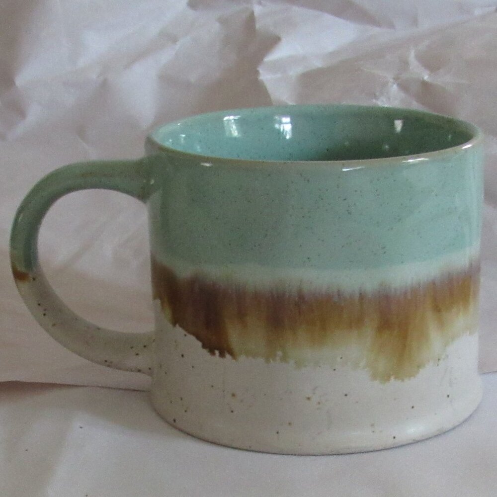 Bosmarlin Turquoise/Brown/White Coffee Mug Dishwasher Safe Lead Free EUC